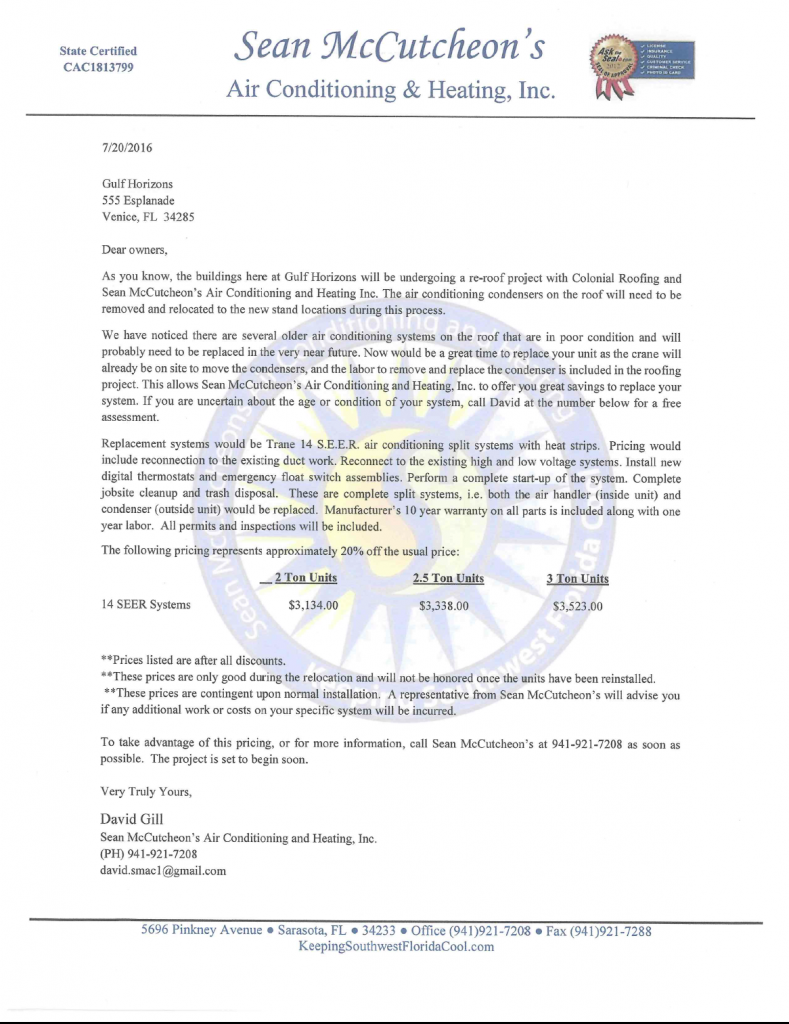 McCutcheons Letter